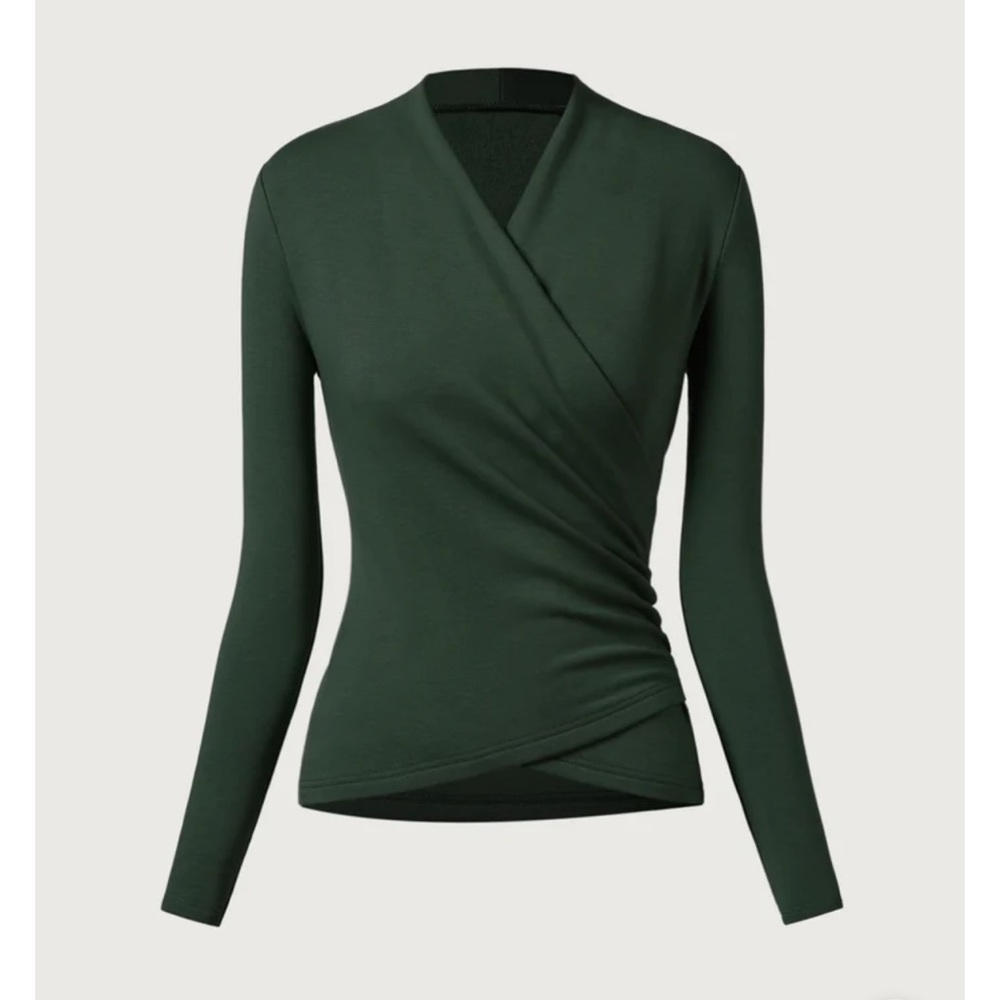 OGL Dark Green Wrap Top New with Tags!